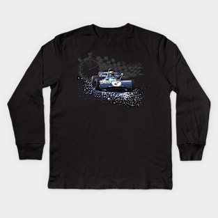 Retro Formula 1 T-Shirt - Tyrrell Cevert Design Kids Long Sleeve T-Shirt